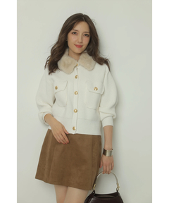 Apuweiser-riche(アプワイザー・リッシェ) |衿ファーニットブルゾン