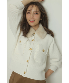 Apuweiser-riche(アプワイザー・リッシェ) |衿ファーニットブルゾン