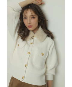 Apuweiser-riche(アプワイザー・リッシェ) |衿ファーニットブルゾン