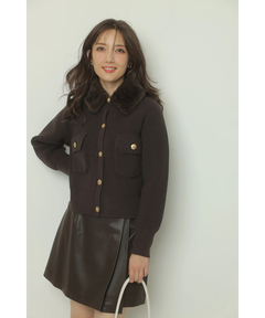 Apuweiser-riche(アプワイザー・リッシェ) |衿ファーニットブルゾン