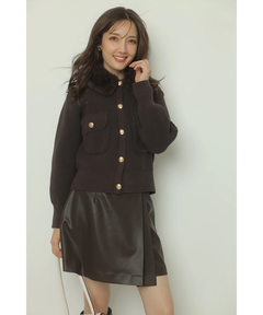 Apuweiser-riche(アプワイザー・リッシェ) |衿ファーニットブルゾン