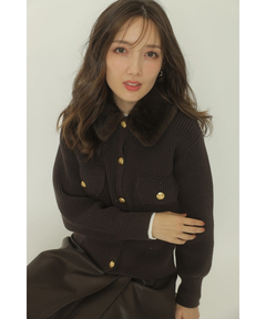 Apuweiser-riche(アプワイザー・リッシェ) |衿ファーニットブルゾン