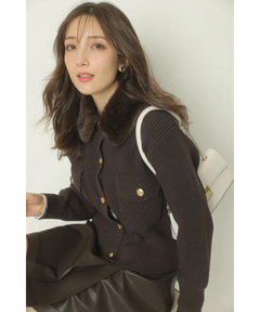 Apuweiser-riche(アプワイザー・リッシェ) |衿ファーニットブルゾン