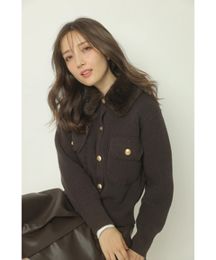 Apuweiser-riche(アプワイザー・リッシェ) |衿ファーニットブルゾン