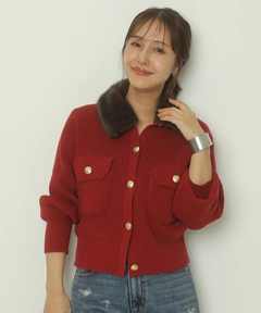 Apuweiser-riche(アプワイザー・リッシェ) |衿ファーニットブルゾン