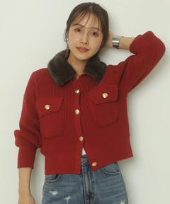 Apuweiser-riche(アプワイザー・リッシェ) |衿ファーニットブルゾン