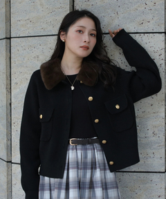 Apuweiser-riche(アプワイザー・リッシェ) |衿ファーニットブルゾン