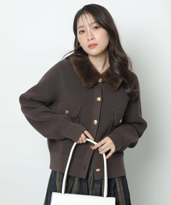 Apuweiser-riche(アプワイザー・リッシェ) |衿ファーニットブルゾン