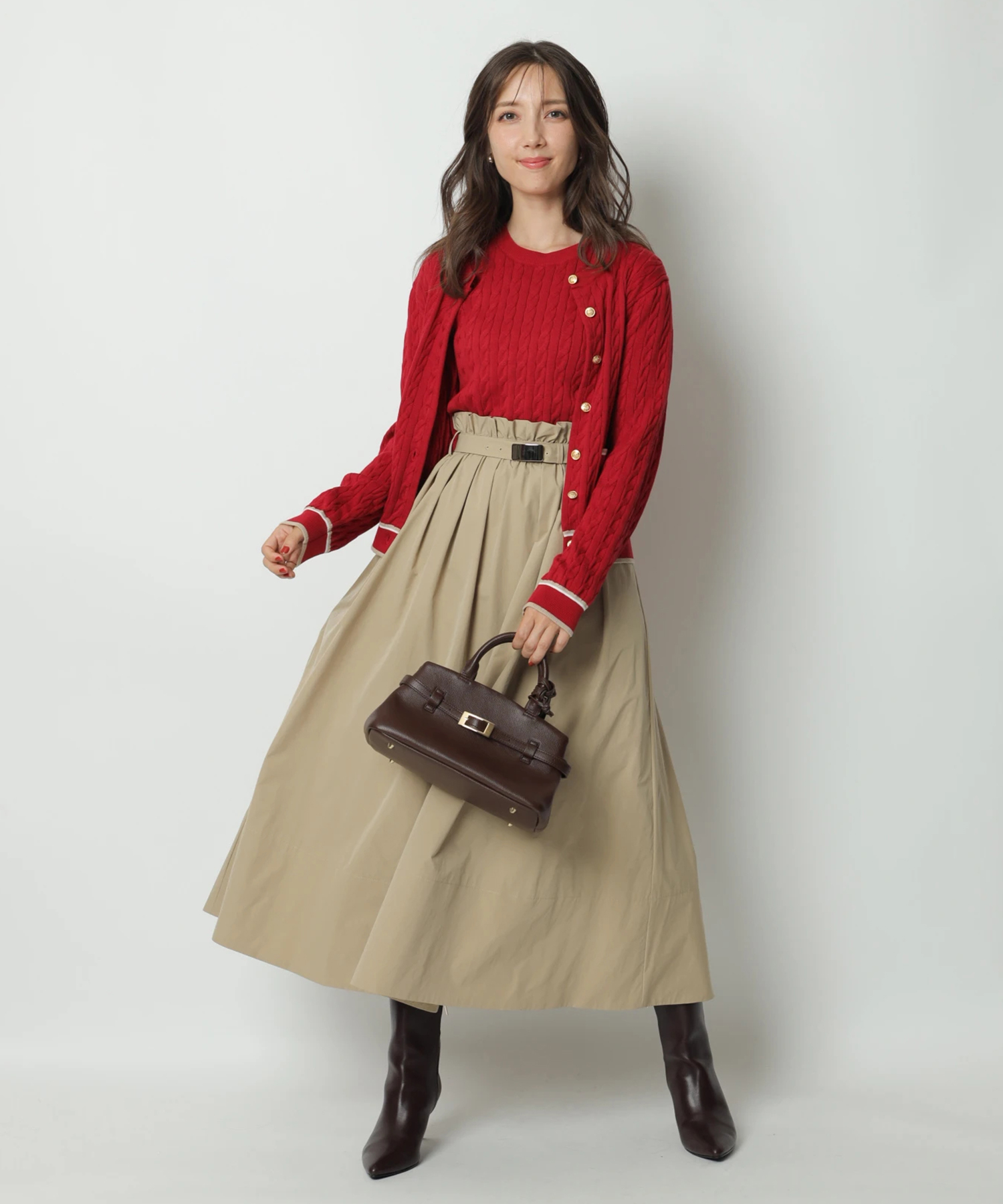 新品タグ付き アプワイザーリッシェ モールチェックフレアスカート オールシーズン 新品タグ付き アプワイザーリッシェ モールチェックフレア