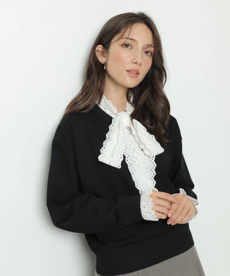 レースボウタイプルオーバー | ニット | Apuweiser-riche