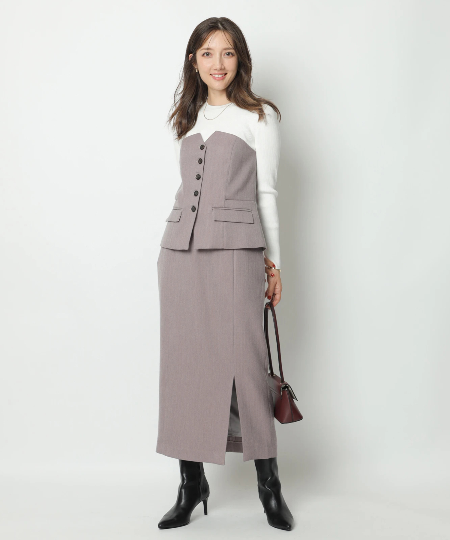 アプワイザーリッシェ　スリットタイトスカート Arpege story 限定】ベルト付スリットタイトスカート | スカート