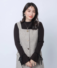 Apuweiser-riche(アプワイザー・リッシェ) |袖リボンフレアスリーブニット