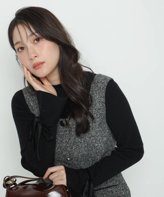 Apuweiser-riche(アプワイザー・リッシェ) |袖リボンフレアスリーブニット