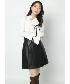 Apuweiser-riche(アプワイザー・リッシェ) |袖リボンフレアスリーブニット