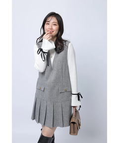 Apuweiser-riche(アプワイザー・リッシェ) |袖リボンフレアスリーブニット