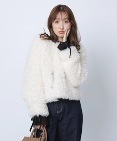 Apuweiser-riche(アプワイザー・リッシェ) |袖リボンフレアスリーブニット