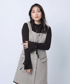 Apuweiser-riche(アプワイザー・リッシェ) |袖リボンフレアスリーブニット