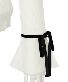 Apuweiser-riche(アプワイザー・リッシェ) |袖リボンフレアスリーブニット