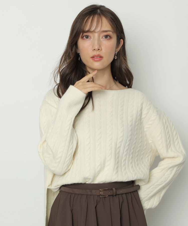 ウールカシミヤケーブルプルオーバー | ニット | Apuweiser-riche