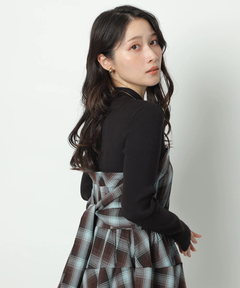 スタッフコーディネート】チェックシャツドッキングニット｜ai