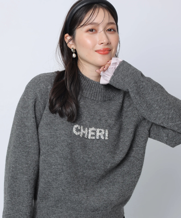 レイヤードビジューロゴニット | ニット | Apuweiser-riche