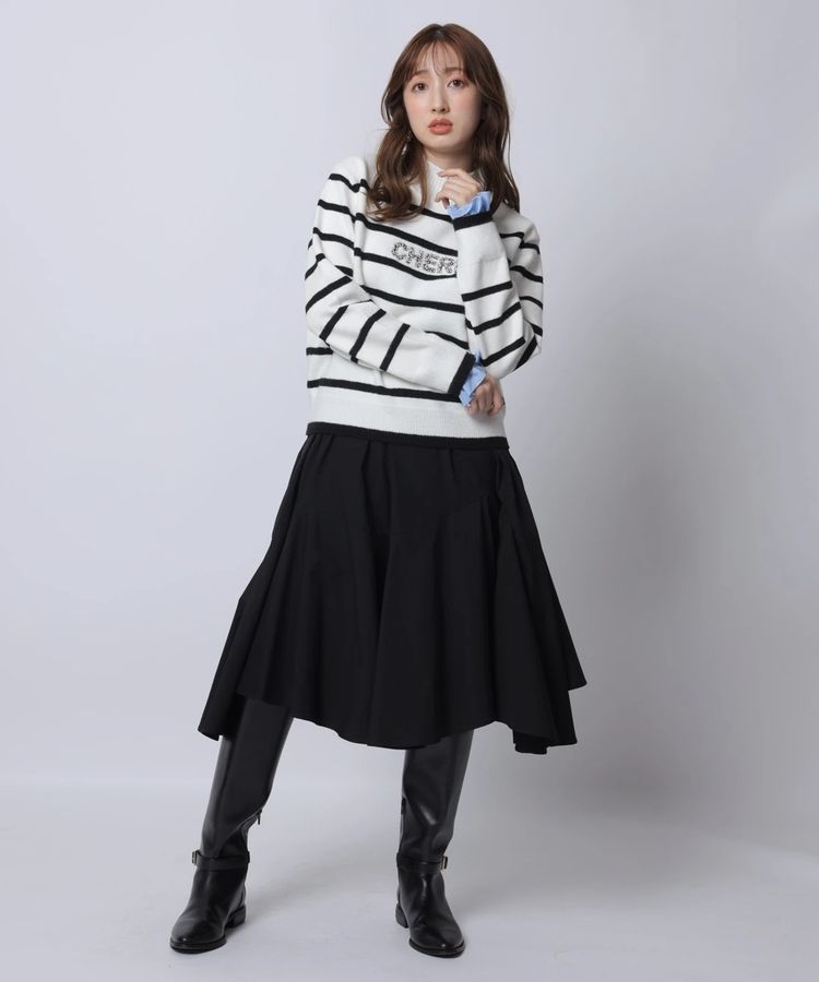 ベルト付きミディフレアスカート | スカート | Apuweiser-riche