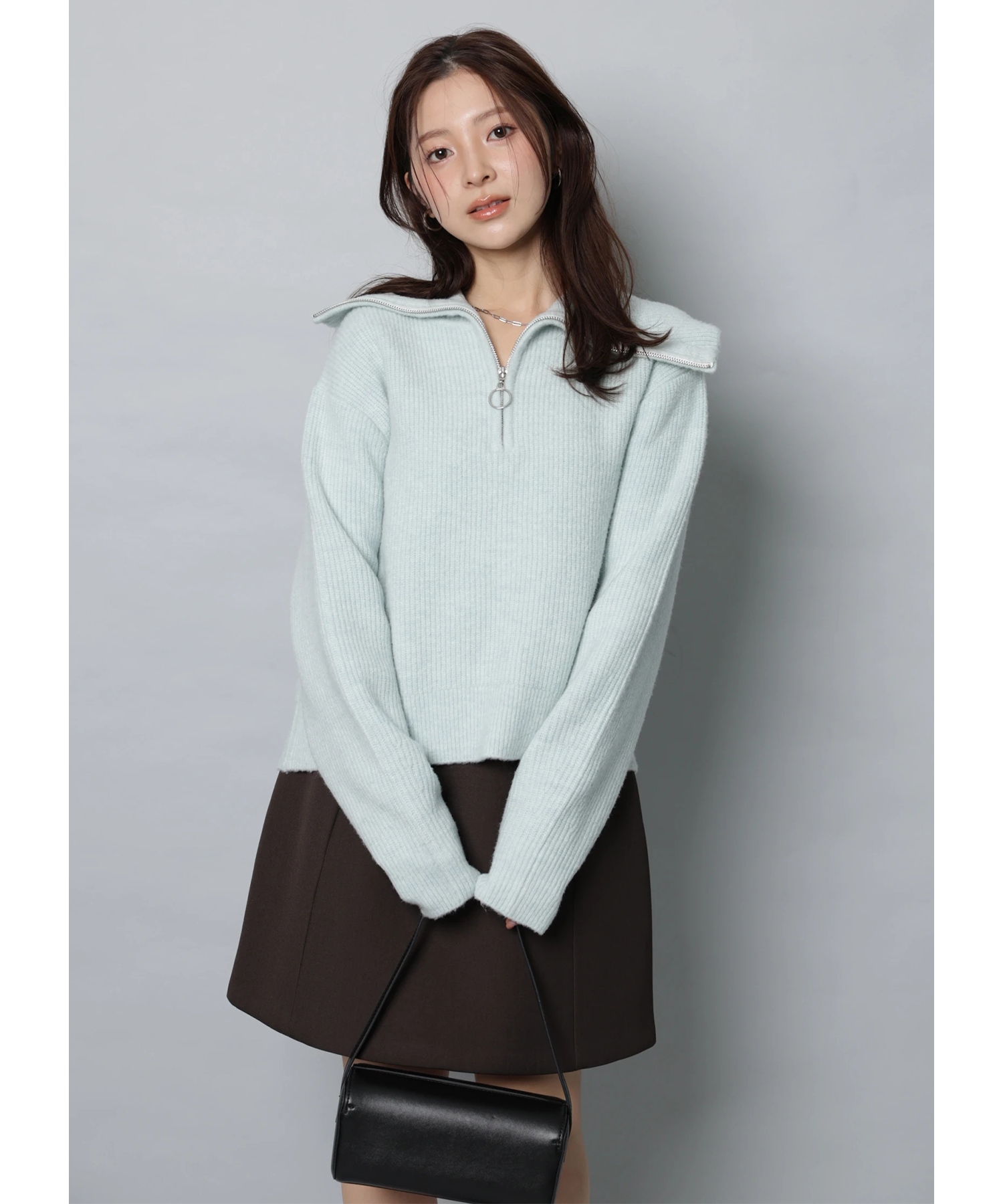 ビッグカラーハーフZIPニット | ニット | Apuweiser-riche