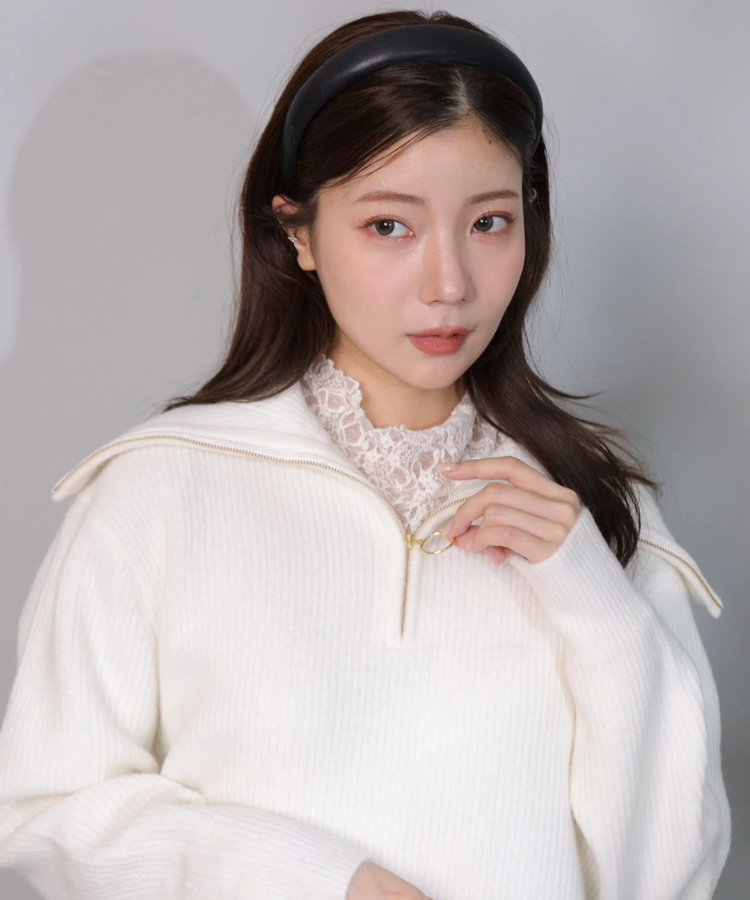 ビッグカラーハーフZIPニット | ニット | Apuweiser-riche