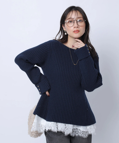 Apuweiser-riche(アプワイザー・リッシェ) |【Arpege story限定】レースヘムキャミセットニットチュニック