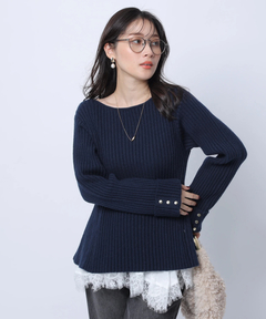 Apuweiser-riche(アプワイザー・リッシェ) |【Arpege story限定】レースヘムキャミセットニットチュニック