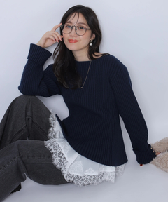 Apuweiser-riche(アプワイザー・リッシェ) |【Arpege story限定】レースヘムキャミセットニットチュニック