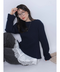 Apuweiser-riche(アプワイザー・リッシェ) |【Arpege story限定】レースヘムキャミセットニットチュニック