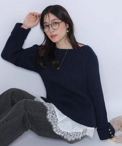 Apuweiser-riche(アプワイザー・リッシェ) |【Arpege story限定】レースヘムキャミセットニットチュニック