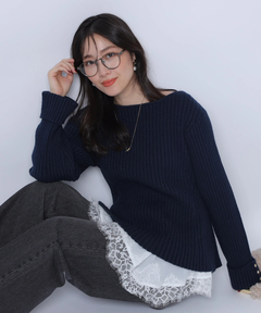 Apuweiser-riche(アプワイザー・リッシェ) |【Arpege story限定】レースヘムキャミセットニットチュニック