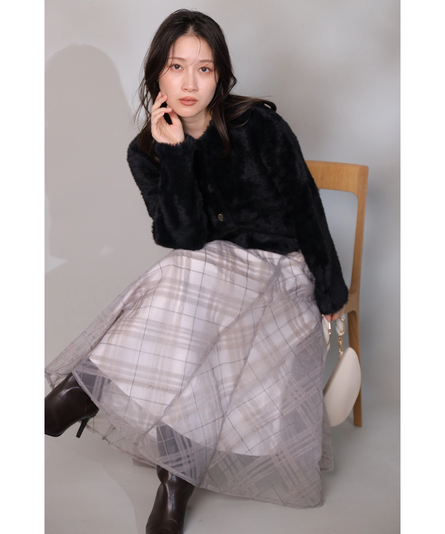 テープリボンチェックチュールスカート | スカート | Apuweiser-riche