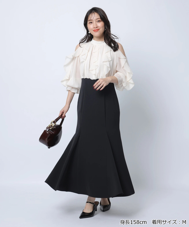 ショルダーフリルドッキングワンピース | ワンピース | Apuweiser