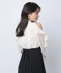 Apuweiser-riche(アプワイザー・リッシェ) |ショルダーフリルドッキングワンピース