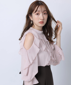 Apuweiser-riche(アプワイザー・リッシェ) |ショルダーフリルドッキングワンピース