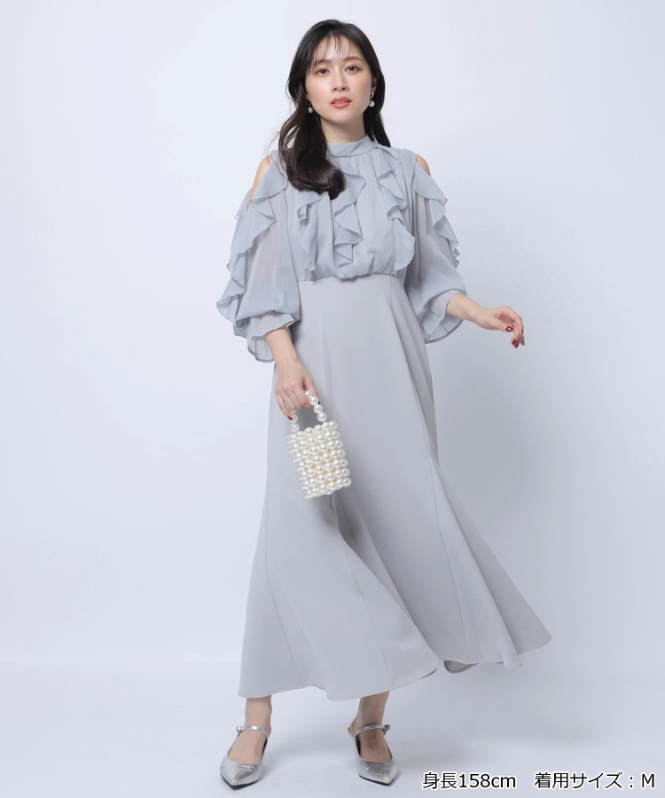 Apuweiser-riche ショルダーフリルワンピース ショルダーフリルドッキングワンピース | ワンピース | Apuweiser