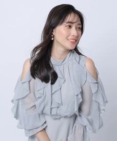 Apuweiser-riche(アプワイザー・リッシェ) |ショルダーフリルドッキングワンピース