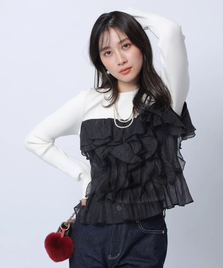 シアーフリルビスチェドッキングニット | ニット | Apuweiser-riche