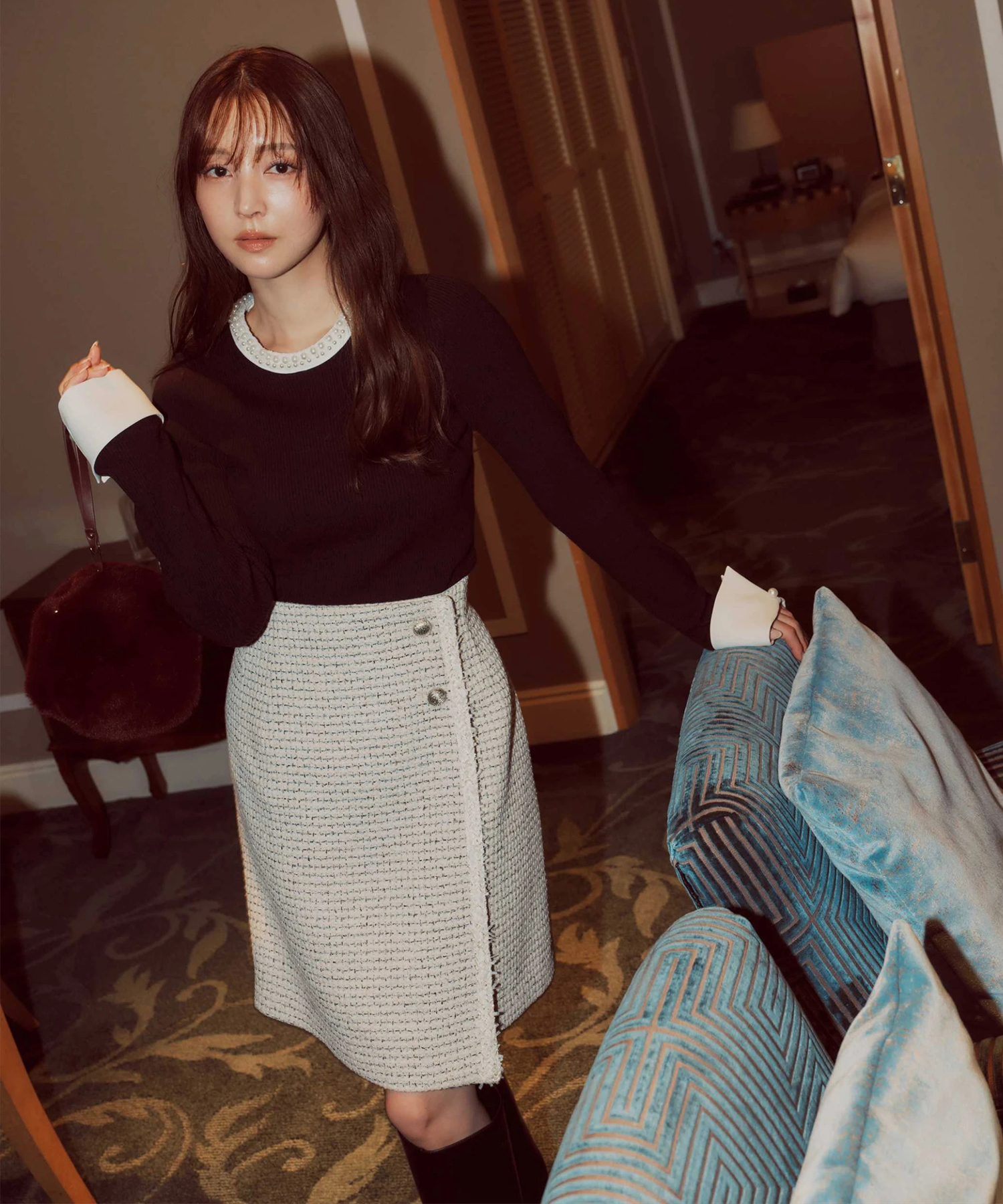 新品　Apuweiser-riche キルティングラップミニスカート ラップツイードミニスカート | スカート | Apuweiser-riche