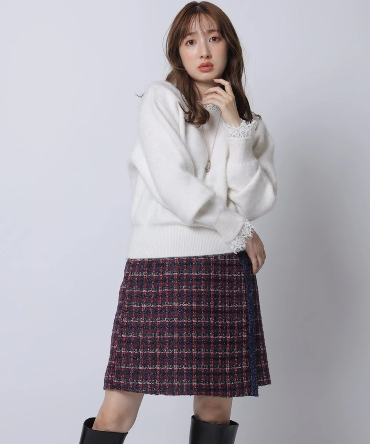 アプワイザー　リッシェ ツイードミニスカート Apuweiser-riche Apuweiser riche(アプワイザーリッシェ) 22AW