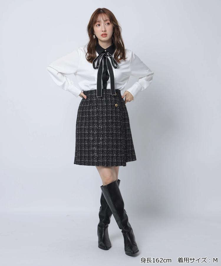 アプワイザー　リッシェ ツイードミニスカート Apuweiser-riche（アプワイザーリッシェ）の「ツイードミニ