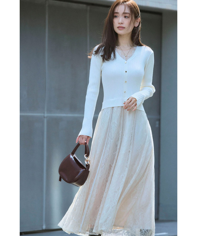 アプワイザーリッシェ ワンピース Apuweiser-riche ワンピ 2月終了 最終出品  マーメイドレースワンピース