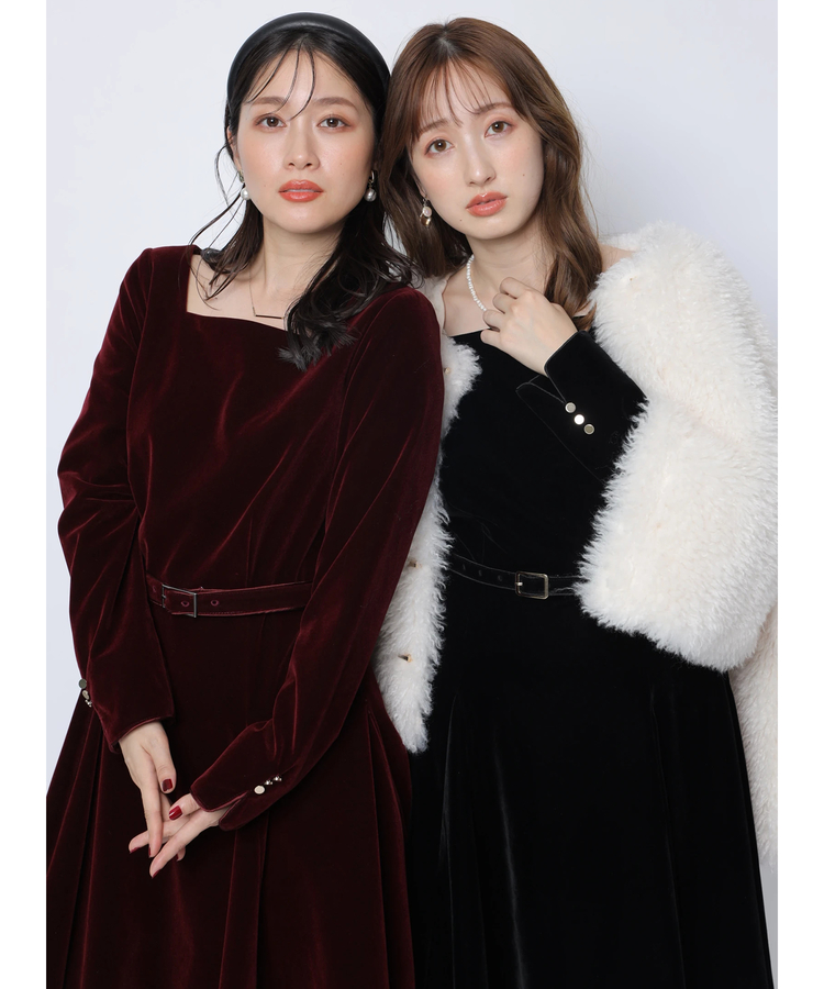 Alexanderwang ベロア ミニワンピース rienda | 2WAYベロアフレアミニワンピース (ワンピース(ミニ