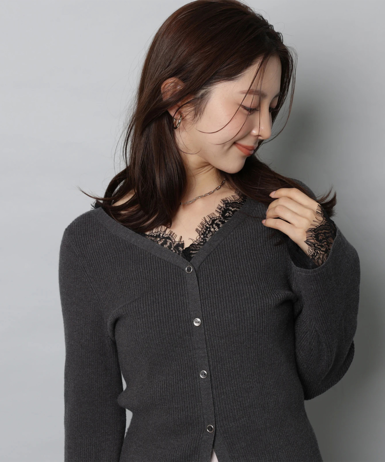 レーストリム2WAYカーデプルオーバー | ニット | Apuweiser-riche