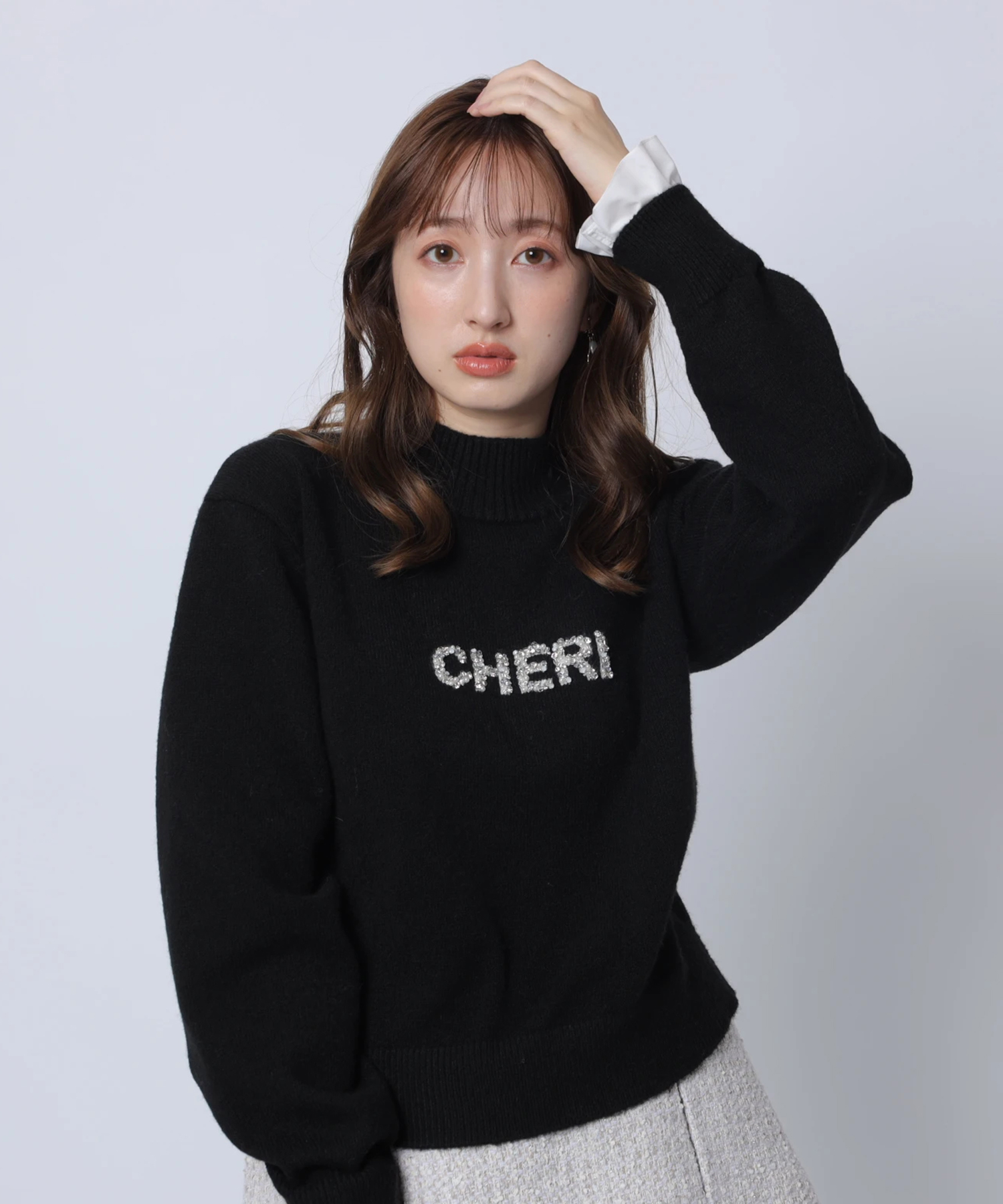 【新品未使用】Apuweiser-riche袖リボンレイヤードリブニット 袖リボンレイヤードリブニット Apuweiser ニット - メルカリ