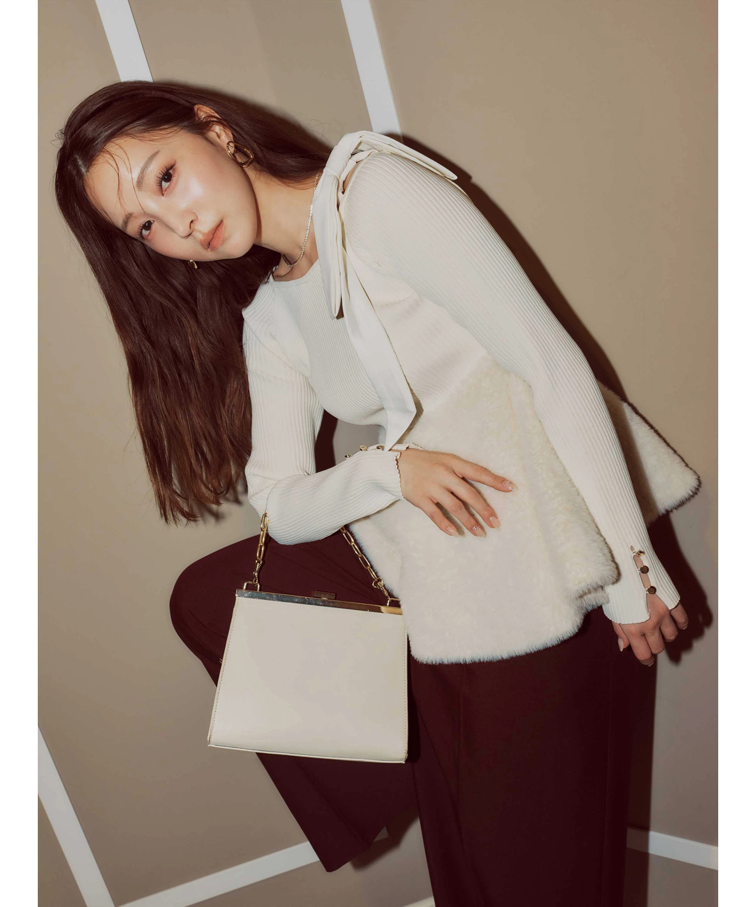 ファーペプラムリボンニット | ニット | Apuweiser-riche