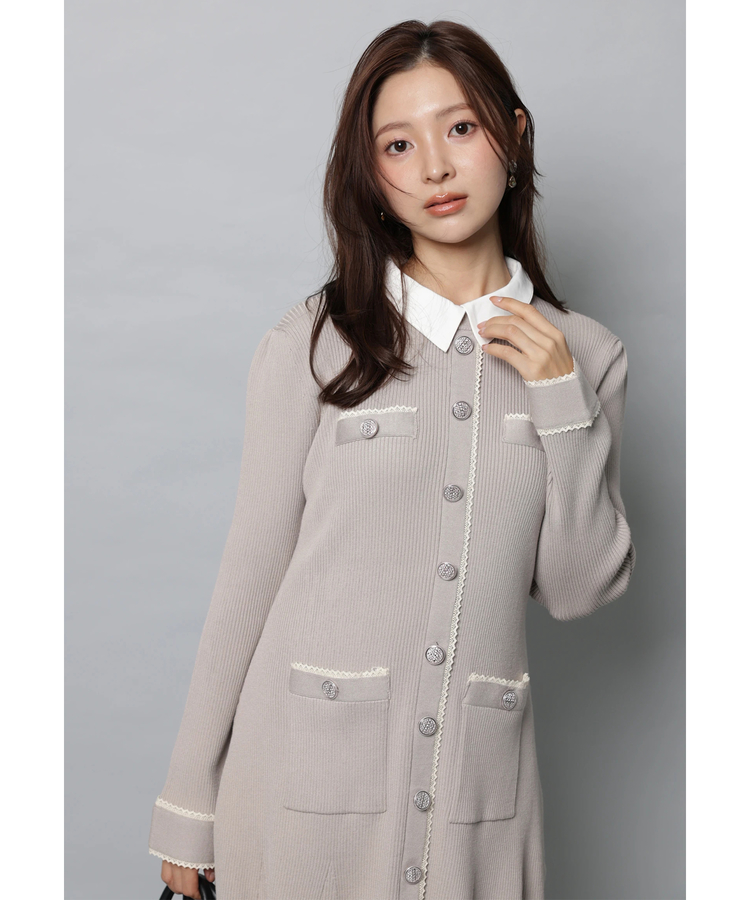 ルミネ限定》衿付2wayレーストリムニットワンピース | ワンピース
